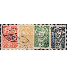 sterreich Nr. 260-271y gestempelt Posthorn Wappen Allegorie  Freimarken 1919, 4 Werte