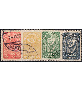 sterreich Nr. 260-271y gestempelt Posthorn Wappen Allegorie  Freimarken 1919, 4 Werte