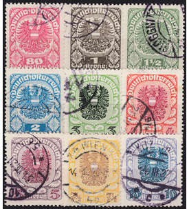 sterreich Nr. 312-320x gestempelt Wappen Freimarken 1920-1921