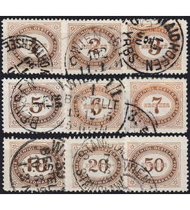 sterreich Portomarken 1894 Nr. 1-9 gestempelt