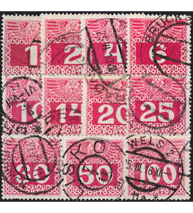 sterreich Portomarken 1908-13 Nr. 34-44 gestempelt