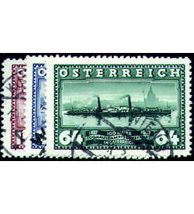 sterreich Nr. 639-641 gestemp Donau-Dampfer 1937