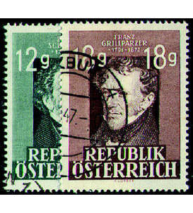 sterreich Nr. 801-802 gestemp Schubert/Grillparzer 1947