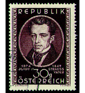 sterreich Nr. 942 gestempelt  Johann Strau 1949