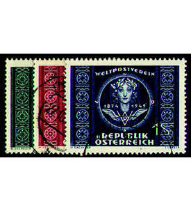 sterreich Nr. 943-945 gestempelt  75 Jahre Weltpostverein 1949