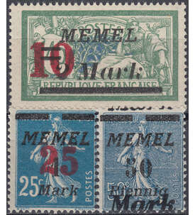 Memel Nr. 121-123 postfrisch **