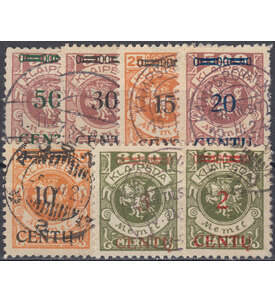 Memel Nr. 167-173 gestempelt
