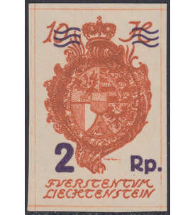 Liechtenstein Nr. 43           Freimarke mit fettem Aufdruck