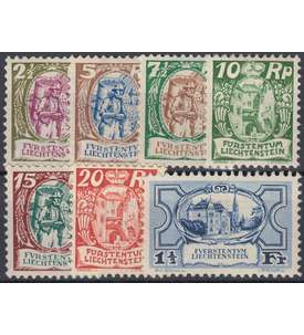 Liechtenstein Nr. 65-71        Freimarken 1925