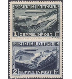 Liechtenstein Nr. 114-115      Luftschiff Graf Zeppelin