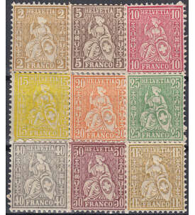 Schweiz Nr. 36-44 ungestempelt Sitzende Helvetia 1881