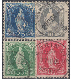 Schweiz Nr. 67-70 gestempelt Stehende Helvetia 1899