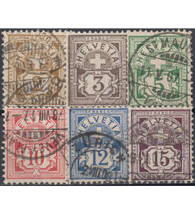 Schweiz Nr. 82-87 gestempelt Kreuz ber Wertschild 1906