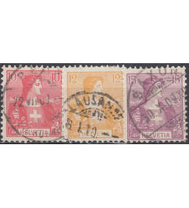Schweiz Nr. 98-100 gestempelt Helvetia 1907