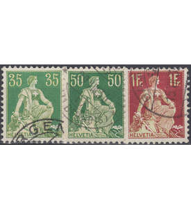 Schweiz Nr. 105,107,109z gestempelt Sitzende Helvetia 1908