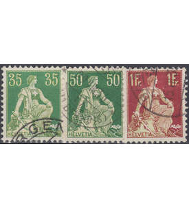 Schweiz Nr. 105,107,109z gestempelt Sitzende Helvetia 1908