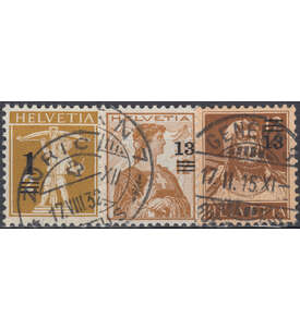 Schweiz Nr. 124-126 gestempelt Aufdrucke 1915