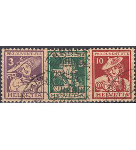 Schweiz Nr. 130-132 gestempelt Pro Juventute 1916