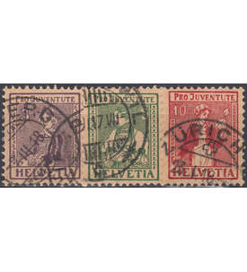 Schweiz Nr. 133-135 gestempelt Pro Juventute 1917