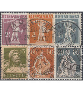 Schweiz Nr. 136-141 gestempelt Freimarken 1915/1940