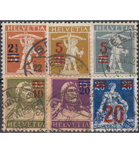 Schweiz Nr. 156-161 gestempelt Freimarken 1921