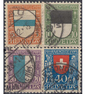 Schweiz Nr. 175-178 gestempelt Pro Juventute 1922
