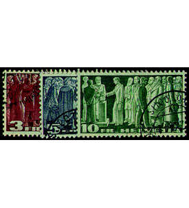 Schweiz Nr. 328v-330v gestemp. Freimarken 1938 grnlichgrau