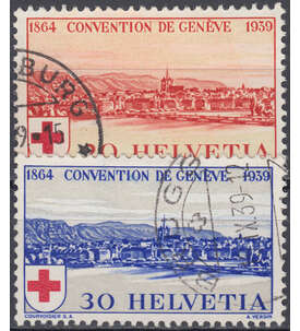 Schweiz Nr. 357-358 gestempelt 75 Jahre Rotes Kreuz 1939
