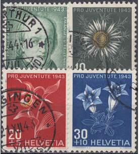 Schweiz Nr. 424-427 gestempelt Pro Juventute 1943