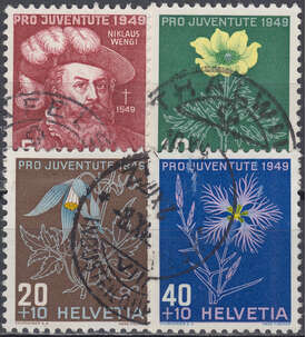 Schweiz Nr. 541-544 gestempelt Pro Juventute 1949