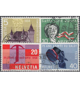 Schweiz Nr. 653-656 gestempelt Jahresereignisse 1958