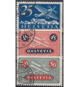 Schweiz Nr. 180-184z gestemp.  Flugpost 1923 3 Werte