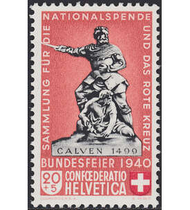 Schweiz Nr. 368 postfrisch     Pro Patria 1940 neuer Sockel