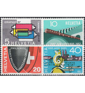 Schweiz Nr. 637-640 postfrisch Jahresereignisse 1957