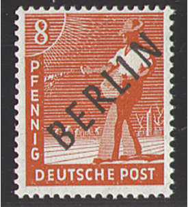 II Berlin Nr. 3                8 Pfennig Schwarzaufdruck 1948