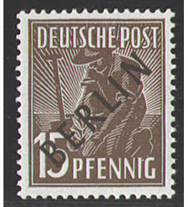 II Berlin Nr. 6                15 Pfennig  Schwarzaufdruck 1948