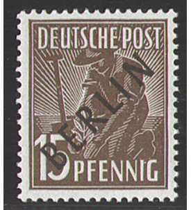 II Berlin Nr. 6                15 Pfennig  Schwarzaufdruck 1948