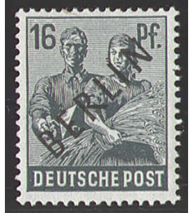 II Berlin Nr. 7                16 Pfennig Schwarzaufdruck 1948