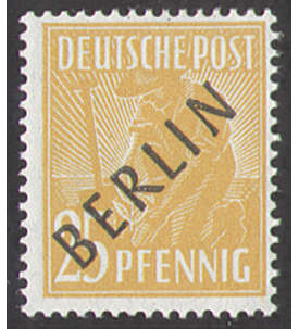 II Berlin Nr. 10               25 Pfennig Schwarzaufdruck 1948