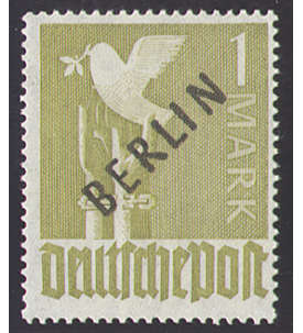 II Berlin Nr. 17               1 Mark. Schwarzaufdruck 1948