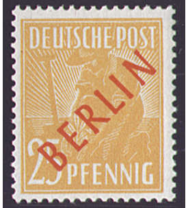 II Berlin Nr. 27               25 Pfennig  Rotaufdruck 1949