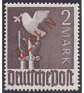 II Berlin Nr. 34               2 Mark Rotaufdruck 1949