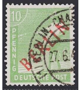 II Berlin Nr. 24 gestempelt 10 Pfennig Rotaufdruck