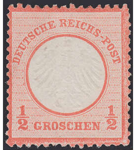 II Dt.Reich Nr. 3 ungestempelt Kleiner Brustschild-1/2 Gr. mit kleinen Fehlern