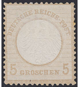 II Dt.Reich Nr. 6 ungestempelt Kleiner Brustschild-5 Gr. mit kleinen Fehlern