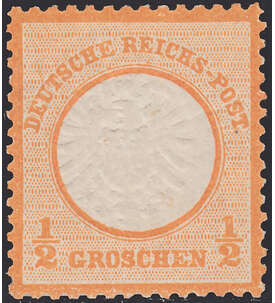 II Dt.Reich Nr. 18 ungestempelt Groer Brustschild-1/2 Gr. mit kleinen Fehlern