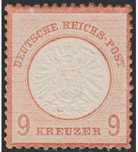 II Dt. Reich Nr. 27 ungestempelt Großer Brustschild-9 Kr. mit kleinen Fehlern