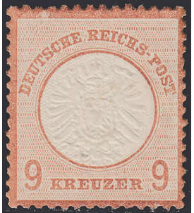 II Dt. Reich Nr. 27 ungestempelt Groer Brustschild-9 Kr. mit kleinen Fehlern