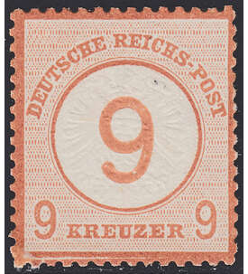 II Dt. Reich Nr. 30 ungestempelt Brustschild-Aufdruck-9 Kr. mit kleinen Fehlern 