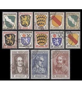 Franzsische Zone Allgemeine Ausgaben Nr. 1-13 gestempelt Freimarken 1945